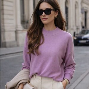 Madewell Lavender Ribbed Crewneck Sweater